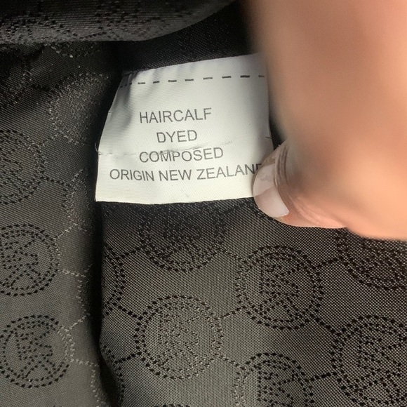 Michael Kors Calf Hair handbag animal print leather tote bag‎ black brown - Picture 16 of 16